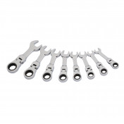 Draper HI-TORQ® Metric Stubby Flexible Head Ratchet Combination Spanner Set (8 Piece)