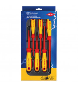 KNIPEX 00 20 12 V02 VDE Slotted/Phillips® Screwdriver Set, 6 Parts
