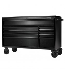 BUNKER® 10 Drawer Workbench Roller Tool Cabinet with Black Stainless Steel Worktop, 56