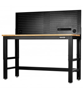 BUNKER® Workbench with Hardwood Worktop and Power Pegboard, 1550mm