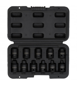 Impact Pipe Plug Socket Set, 3/8 Sq. Dr. (11 Piece)