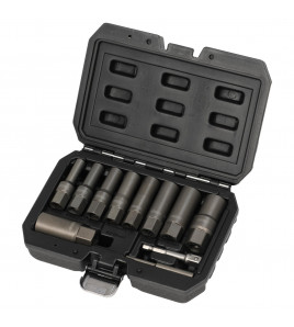 Spiral Type Deep Bolt Extractor Set, 3/8 Sq. Dr. (11 Piece)