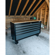 BUNKER® 5 Drawer Workbench Roller Tool Cabinet, 61, Grey