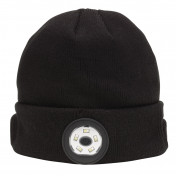 Smart Wireless Rechargeable Beanie with LED Head Torch and USB Charging Cable, Black, One Size