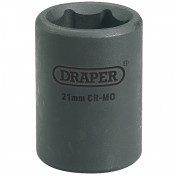 Draper Expert HI-TORQ® Impact Socket, 1/2 Sq. Dr., 21mm