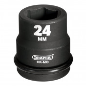 Draper Expert HI-TORQ® 6 Point Impact Socket, 3/4 Sq. Dr., 24mm