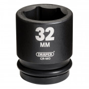 Draper Hi-TORQ® Impact Socket, 3/4 Sq. Dr., 32mm