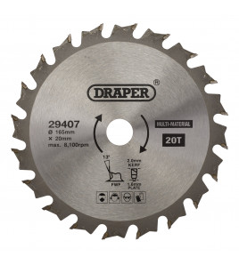 TCT Multi-Purpose Circular Saw Blade, 165 x 20mm, 20T