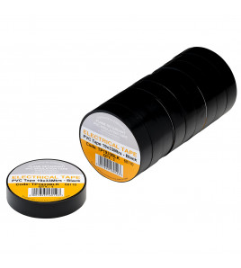 Black PVC Electrical Insulation Tape, 19mm x 33m (Pack of 10)