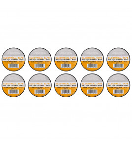Black PVC Electrical Insulation Tape, 19mm x 33m (Pack of 10)