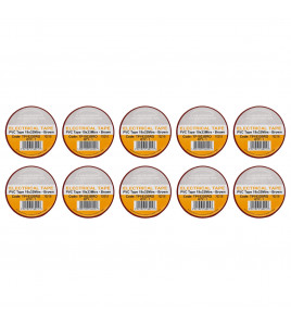 Brown PVC Electrical Insulation Tape, 19mm x 33m (Pack of 10)