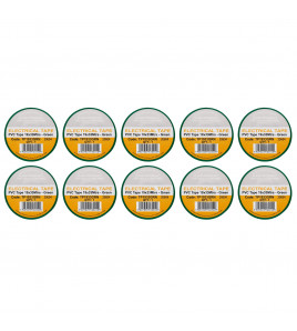 Green PVC Electrical Insulation Tape, 19mm x 33m (Pack of 10)