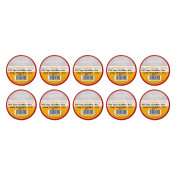 White PVC Electrical Insulation Tape, 19mm x 33m (Pack of 10)
