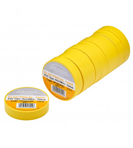 Yellow PVC Electrical Insulation Tape, 19mm x 33m (Pack of 10)