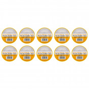 Yellow PVC Electrical Insulation Tape, 19mm x 33m (Pack of 10)