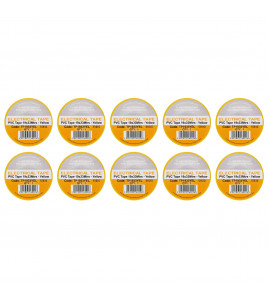 Yellow PVC Electrical Insulation Tape, 19mm x 33m (Pack of 10)
