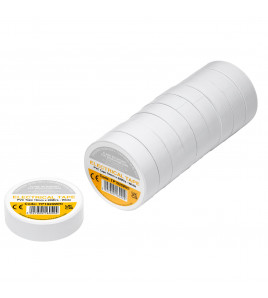 White PVC Electrical Insulation Tape, 19mm x 20m (Pack of 10)