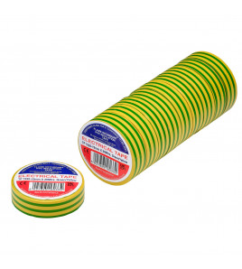 Green/Yellow PVC Electrical Insulation Tape, 19mm x 20m (Pack of 10)
