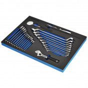 BUNKER® Ring Spanner and Open End Ratchet Set in EVA Foam Inlay (27 Piece)