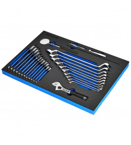 BUNKER Ring Spanner and Open End Ratchet Set in EVA Foam Inlay (27 Piece)