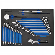 BUNKER® Ring Spanner and Open End Ratchet Set in EVA Foam Inlay (27 Piece)