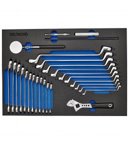 BUNKER® Ring Spanner and Open End Ratchet Set in EVA Foam Inlay (27 Piece)