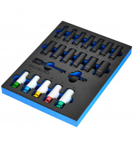 BUNKER Impact Socket Set in EVA Foam Inlay, 1/2 (20 Piece)