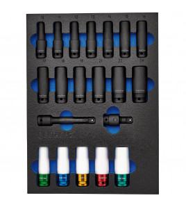 BUNKER® Impact Socket Set in EVA Foam Inlay, 1/2 (20 Piece)