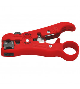 KNIPEX 16 60 06 SB Wire Stripping Tool for Co-Axial and Data Cable, 125mm