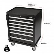 BUNKER Modular Mobile Cabinet, 7 Drawer, 646mm