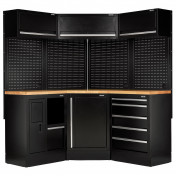 BUNKER® 18 Piece Modular Storage Corner Combo with Hardwood Worktop, 3454mm