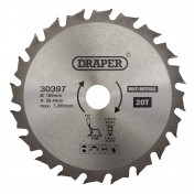 TCT Multi-Purpose Circular Saw Blade, 185 x 25.4mm, 20T