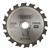 TCT Multi-Purpose Circular Saw Blade, 210 x 30mm, 16T