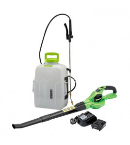 D20 20V Backpack Sprayer & Leaf Blower, 1 x 2.0Ah Battery, 1 x Charger