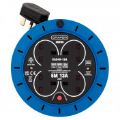 230V 13A 4 Socket Cassette Reel, 5m