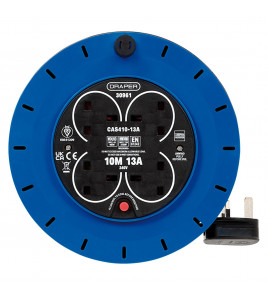 230V 13A 4 Socket Cassette Reel, 10m