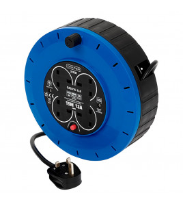 230V 13A 4 Socket Cassette Reel, 15m
