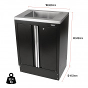 BUNKER Modular Floor Cabinet with Sink, 2 Door, 680mm