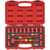 VDE Approved Fully Insulated Metric Socket Set, 1/4 Sq. Dr. (18 Piece)