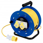 16A 110V 2 Socket Open Cable Reel, 50m