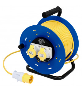 16A 110V 2 Socket Open Cable Reel, 50m