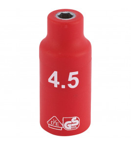 Draper Expert Fully Insulated VDE Socket, 1/4 Sq. Dr., 4.5mm