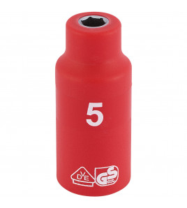 Draper Expert Fully Insulated VDE Socket, 1/4 Sq. Dr., 5mm