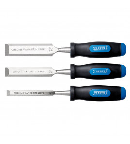 Soft Grip Bevel Edge Wood Chisel Set (3 Piece)