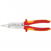 KNIPEX 13 86 200 Pliers for Electrical Installation insulated with multi-component grips, VDE-tested chrome-plated, 200mm