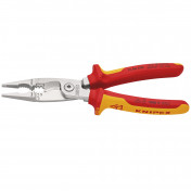 KNIPEX 13 86 200 Pliers for Electrical Installation insulated with multi-component grips, VDE-tested chrome-plated, 200mm