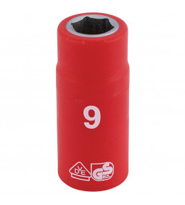 Draper Expert Fully Insulated VDE Socket, 1/4 Sq. Dr., 9mm