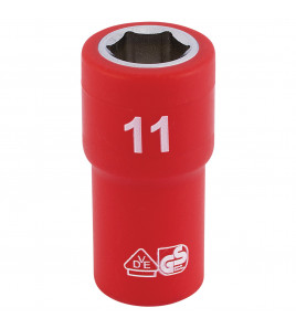 Draper Expert Fully Insulated VDE Socket, 1/4 Sq. Dr., 11mm