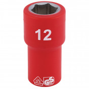 Fully Insulated VDE Socket, 1/4 Sq. Dr., 12mm