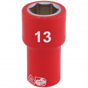 Fully Insulated VDE Socket, 1/4 Sq. Dr., 13mm